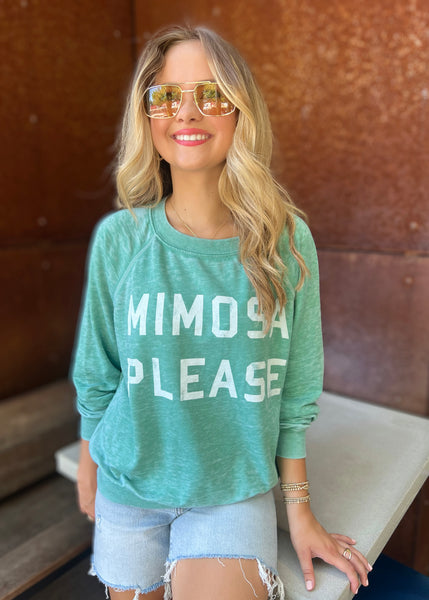 "Mimosa Please" Burnout L/S Sweatshirt