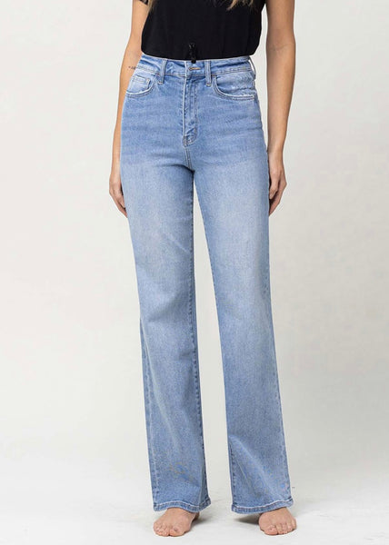 90's Vintage Flare Light Wash Denim