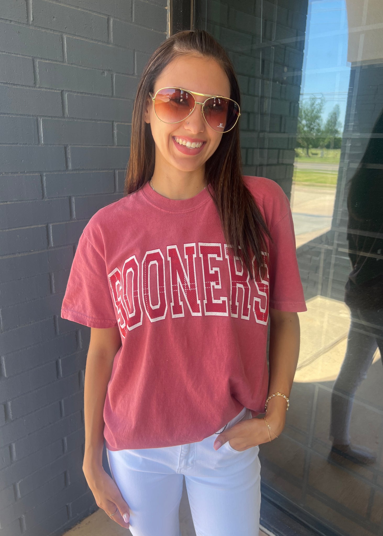 OU Sooners Tartan Crimson Tee