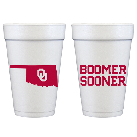 Foam Cup - Oklahoma University/Boomer Sooner (10 ct bag)