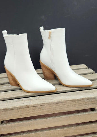Billini Tia White Ankle Boots