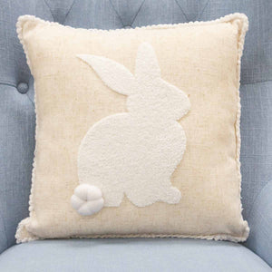 Cottontail Bunny Pillow   Oat/White