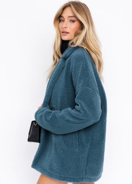 Through The Mountains Fur Coat - Teal