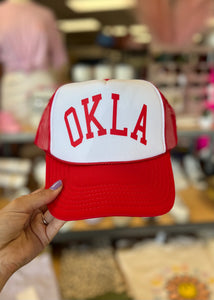 "OKLA" Trucker Hat - Red/White