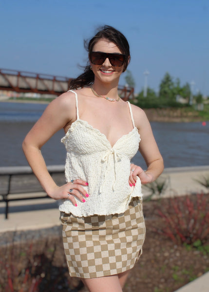 Daily Thoughts Cream V Neck Summer Top