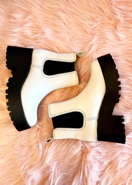 Let's Do This White Platform Boot