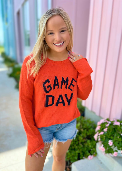 GAME DAY Stadium Sweater - Orange/Black