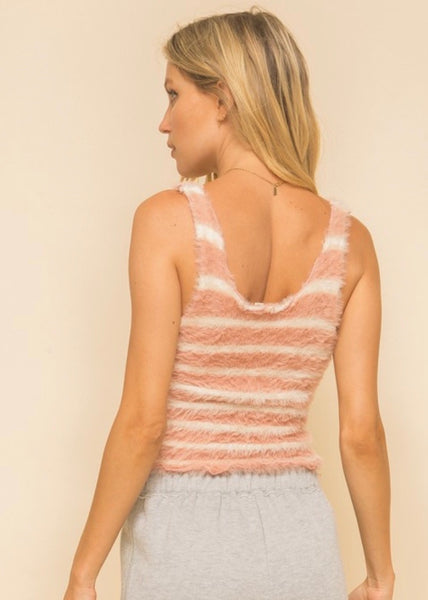 Farrah Fuzzy Sweater Tank - Mauve
