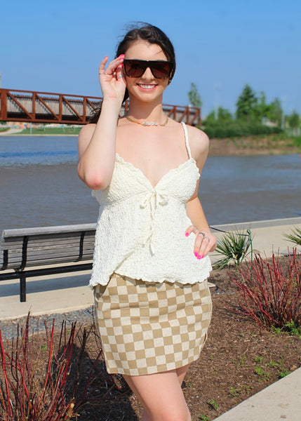 Daily Thoughts Cream V Neck Summer Top