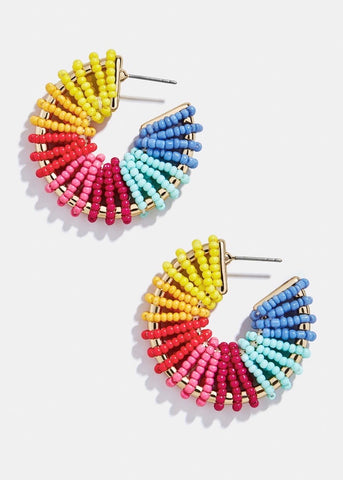 Multi Color Seed Bead Earrings