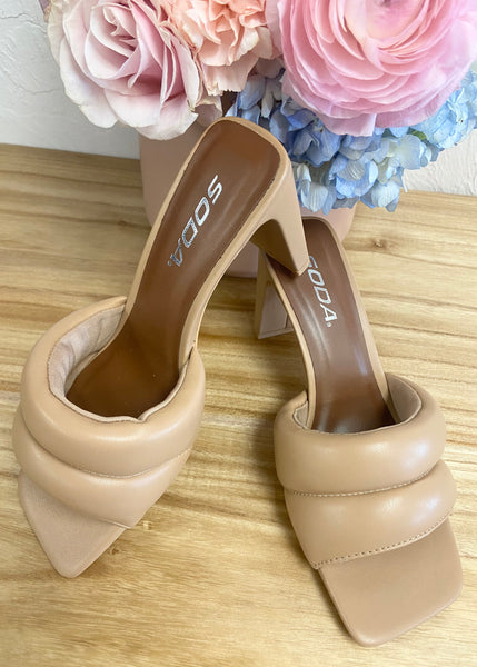 About Town Taupe High Heel Mule