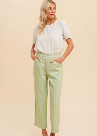 Be Original Green Checked Boucle Trousers