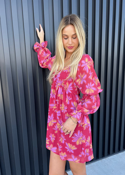 Sweet Divinity Double Puff Sleeve Mini Dress