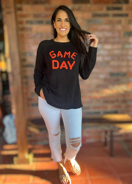 GAME DAY Stadium Sweater - Black/Orange