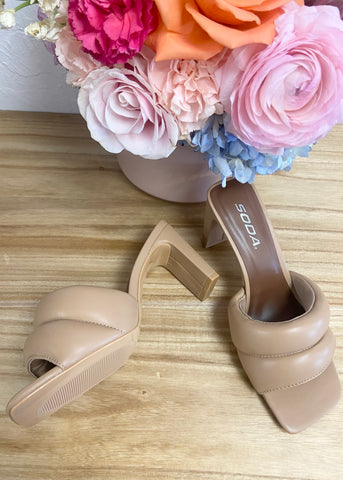 About Town Taupe High Heel Mule