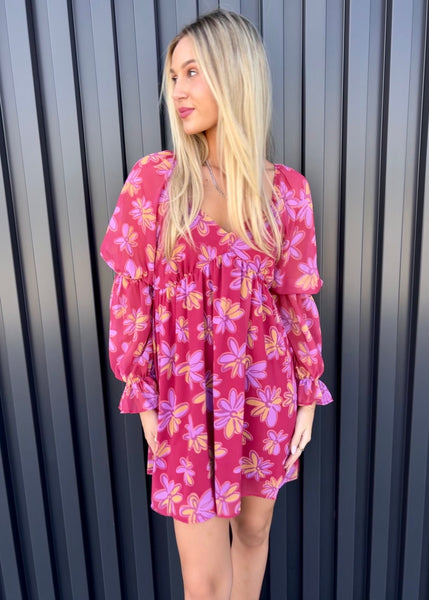 Sweet Divinity Double Puff Sleeve Mini Dress