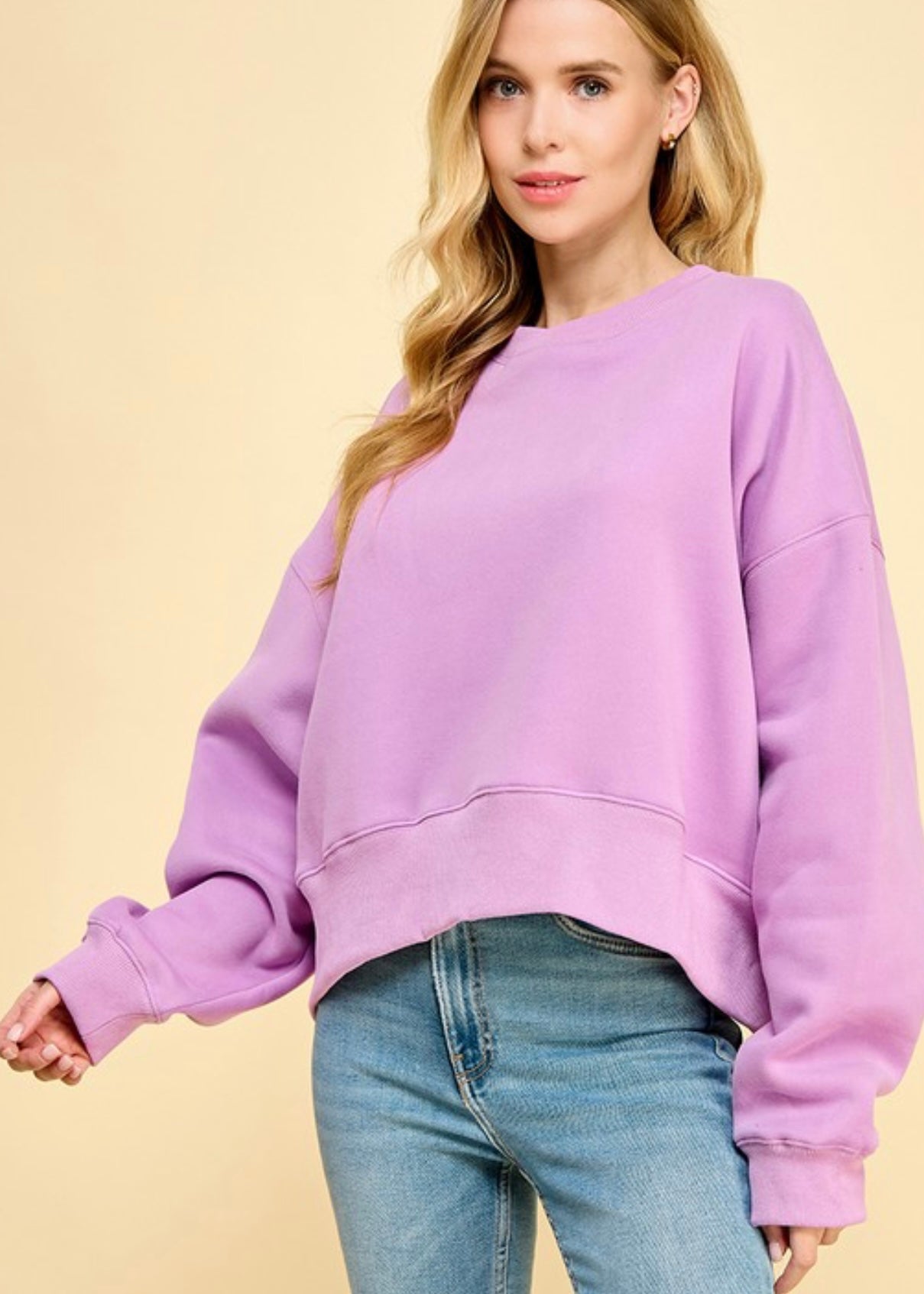 Living For It Oversized Sweatshirt - Lavender