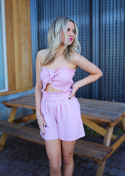 Beach Party Pink Two Piece Short Set
