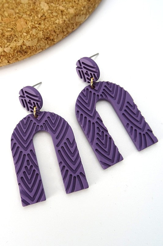 Beverly Hills Arch Earrings-Purple