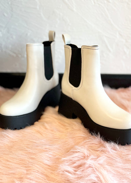Let's Do This White Platform Boot