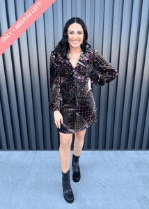 Show Me The Way Printed Burnout Velvet Dress